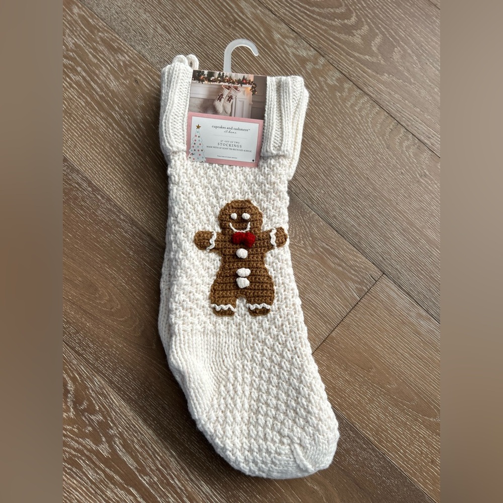 NWT Cupcakes & Cashmere Gingerbread Stockings Set of 2